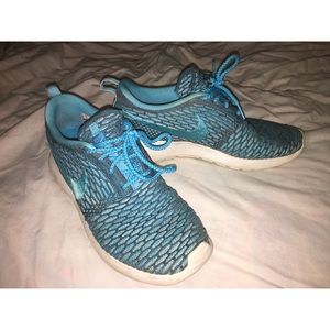 Teal/ grey net Nike Roshe- size 9
